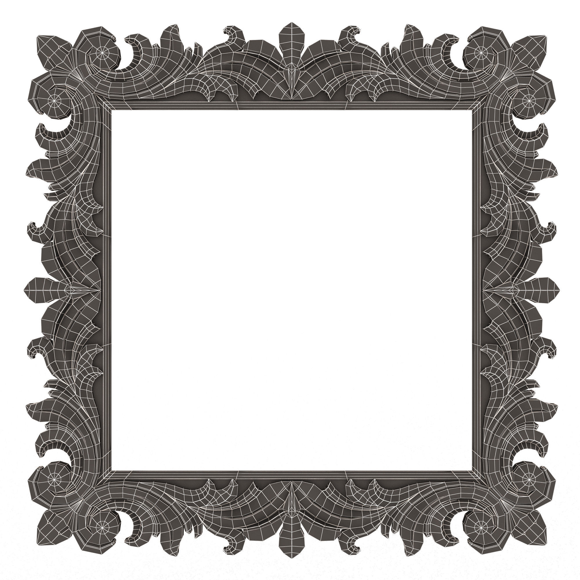 Classic Frame and Mirror Collection 03 Low-poly 3D model_35
