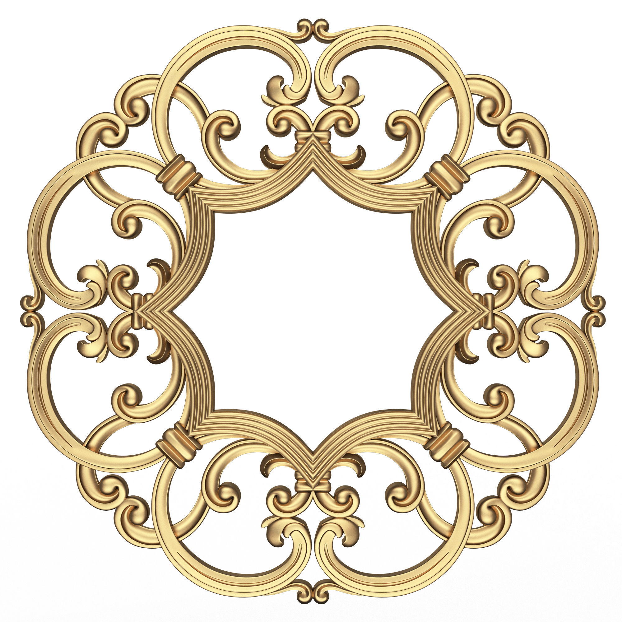 Classic Frame and Mirror Collection 03 Low-poly 3D model_1