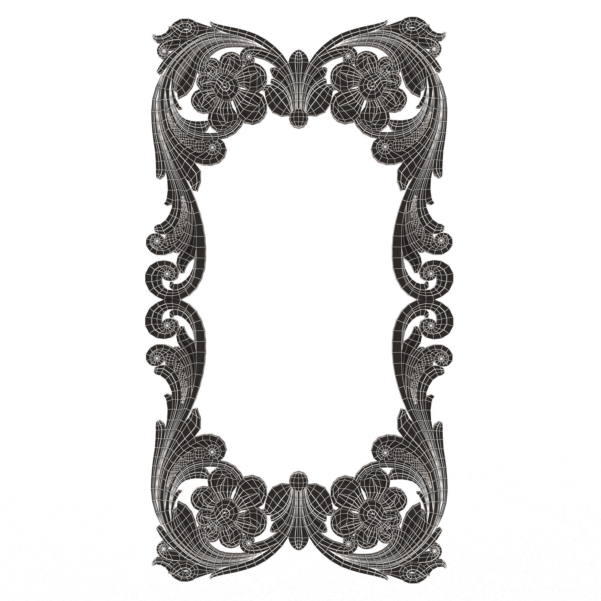 Classic Frame and Mirror Collection 03 Low-poly 3D model_37