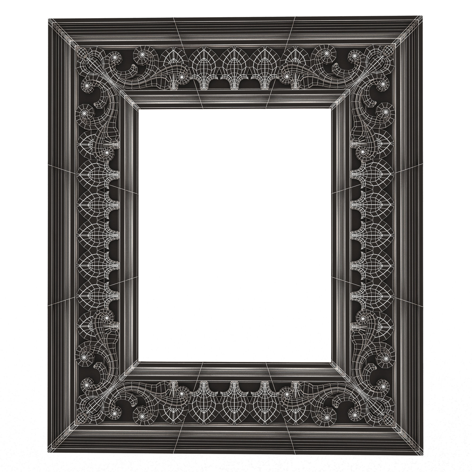 Classic Frame and Mirror Collection 03 Low-poly 3D model_38