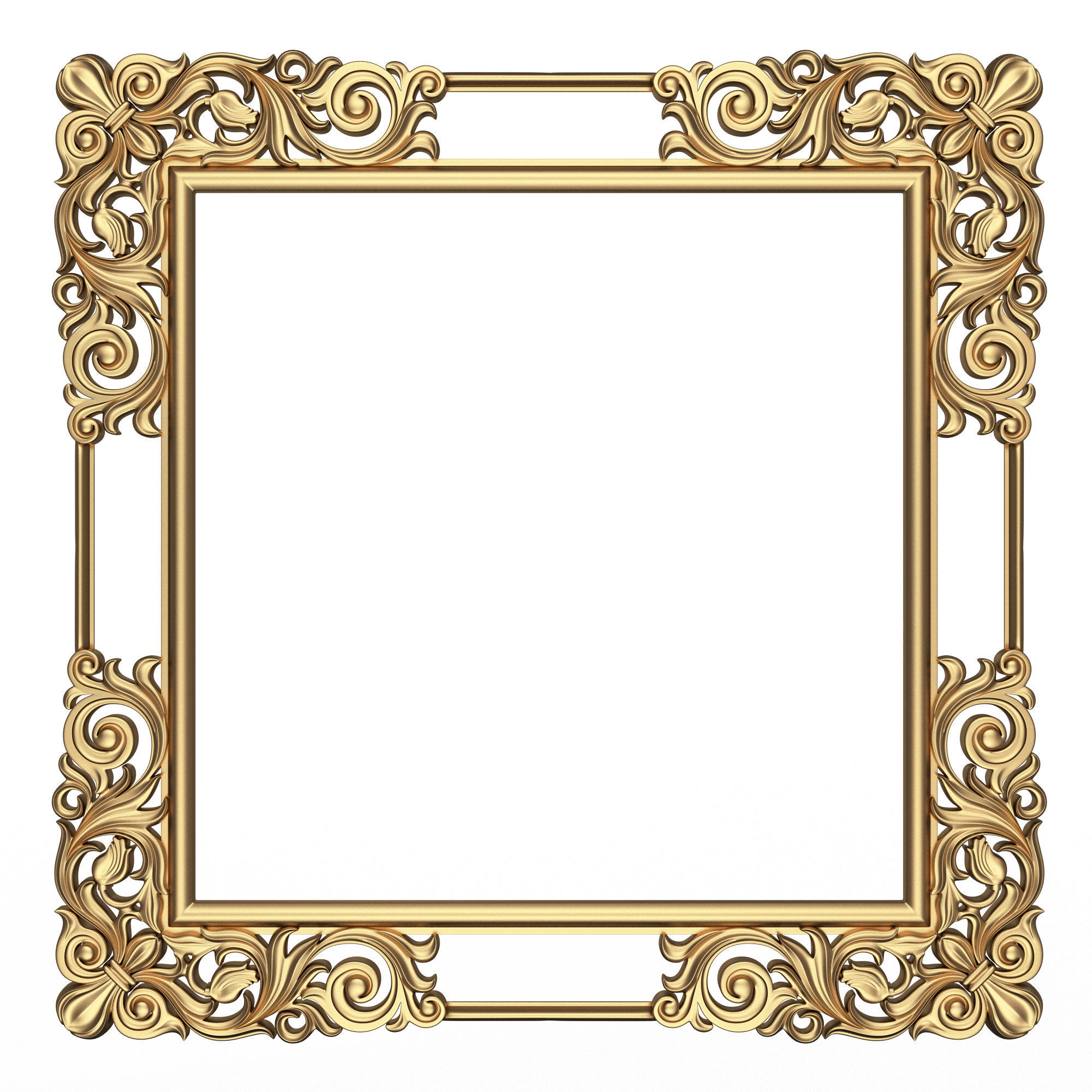 Classic Frame and Mirror Collection 03 Low-poly 3D model_4