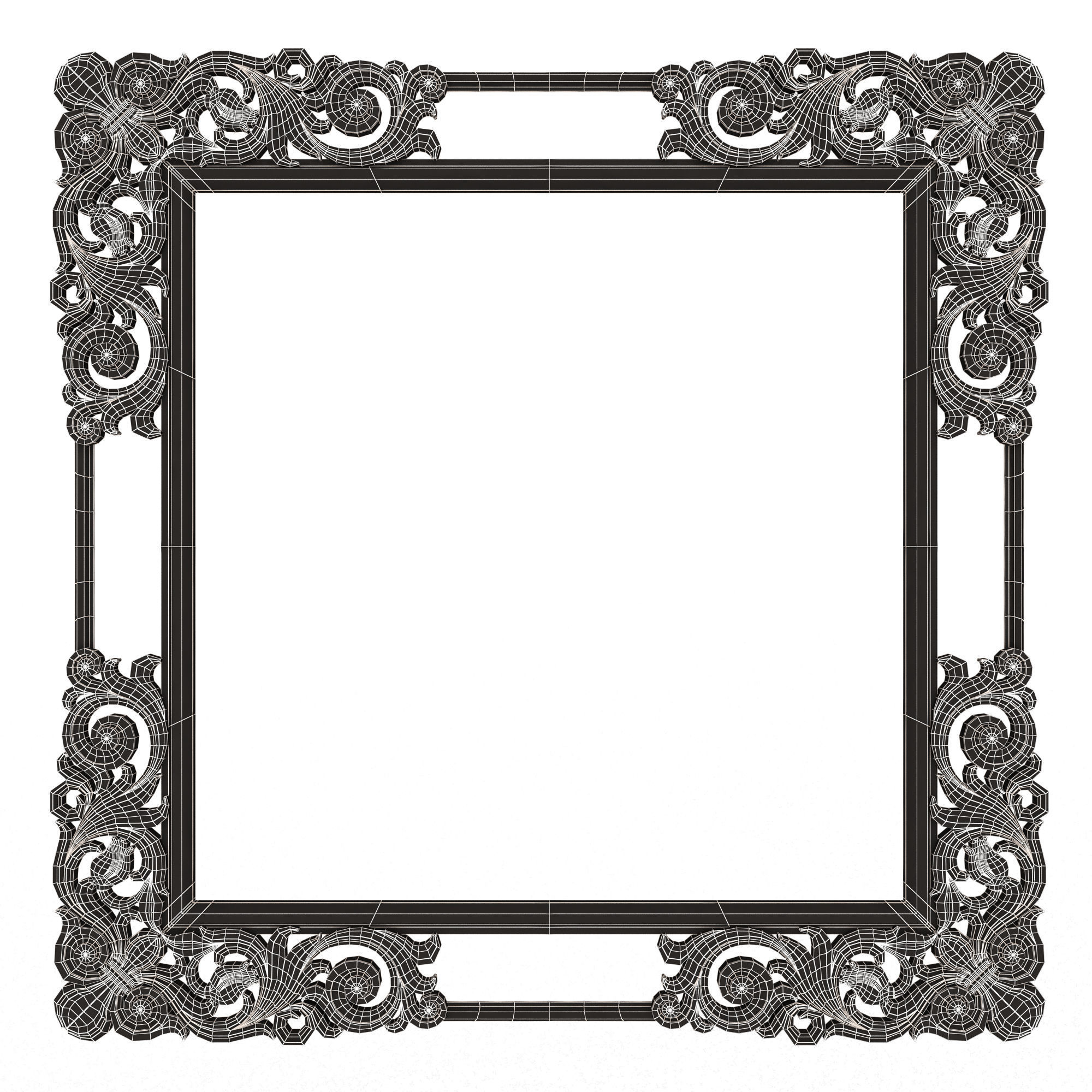 Classic Frame and Mirror Collection 03 Low-poly 3D model_32