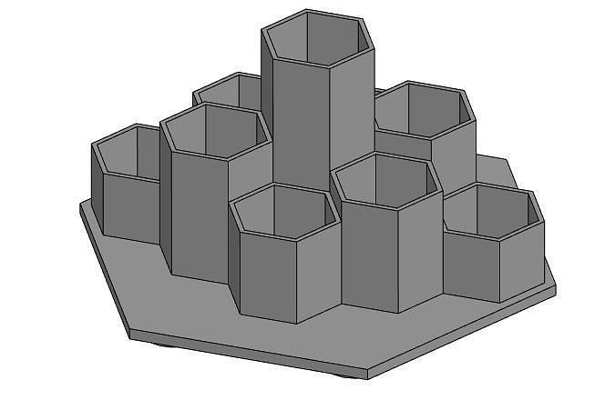 honeycomb organizer mod1 3D print model