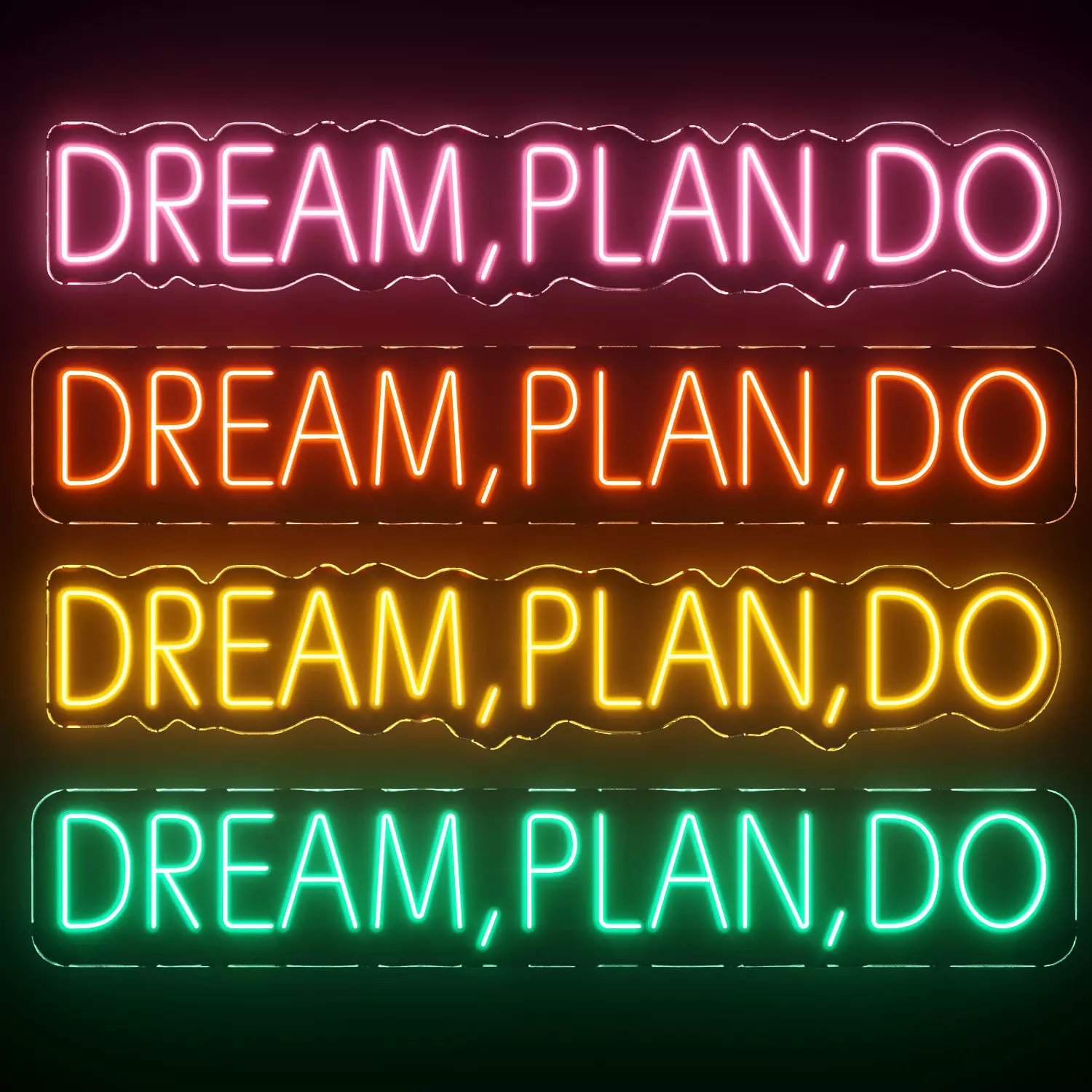 Dream Plan Do Neon Signs 3D model_0