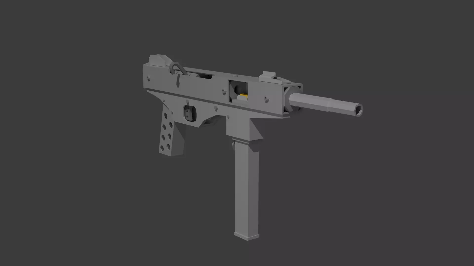 Luty submachine gun Low-poly 3D model_0