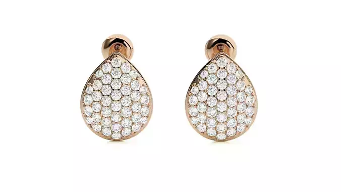 Diamond Head Light Wt Earrings 3dm stl renders details