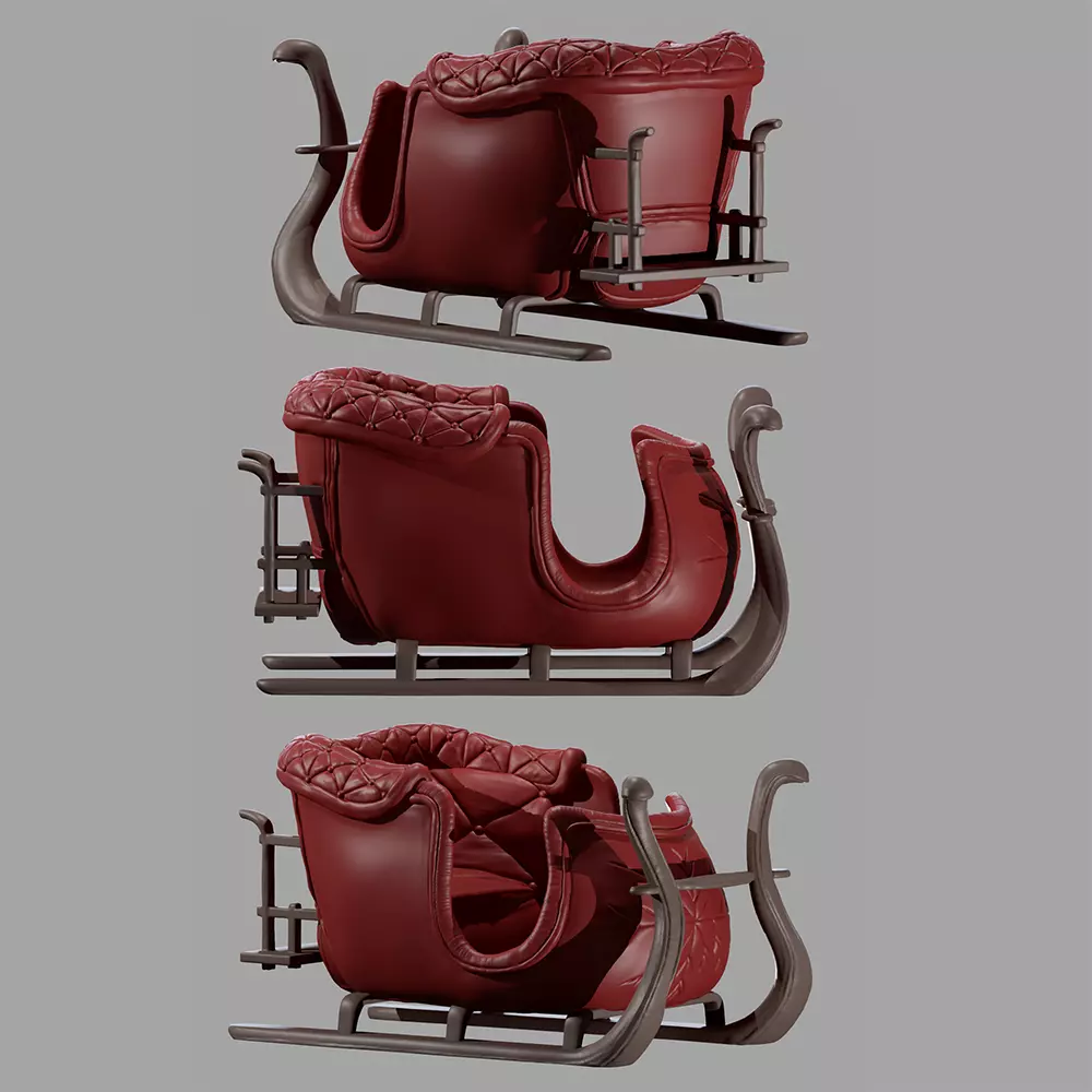 SANTA CLAUS SLEIGH 3D print model_0
