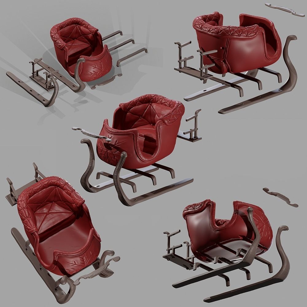 SANTA CLAUS SLEIGH 3D print model_1