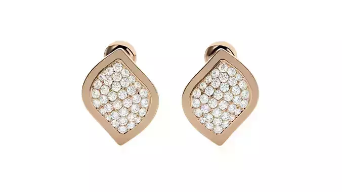 Diamond Head Light Wt Earrings 3dm stl renders details