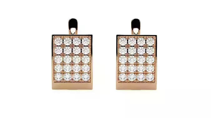 Diamond Head Light Wt Earrings 3dm stl renders details