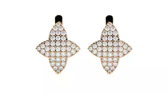 Star Diamond Head Light Wt Earrings 3dm stl renders details