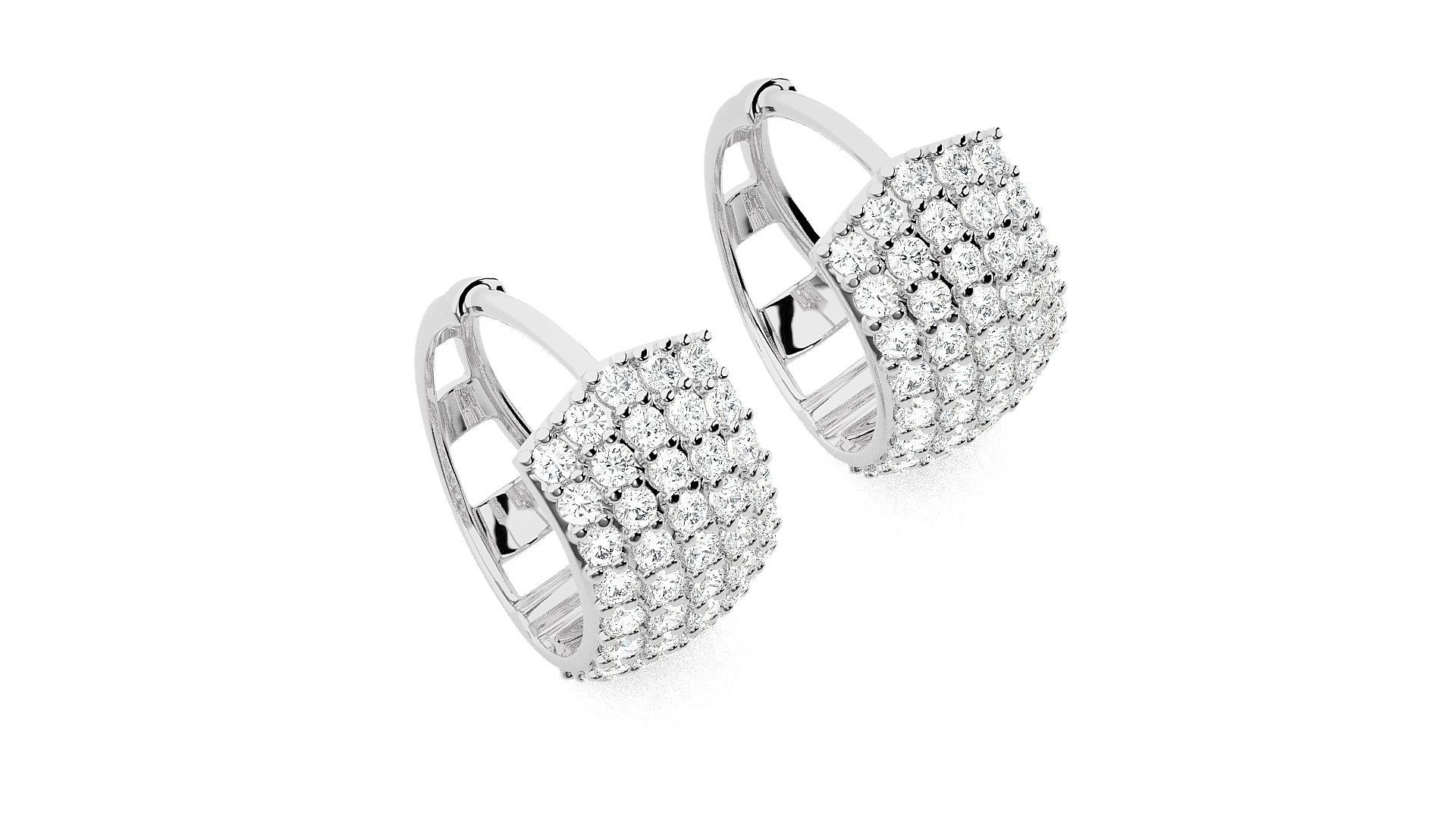 Diamond Head Light Wt Earrings 3dm stl renders details 3D print model_7