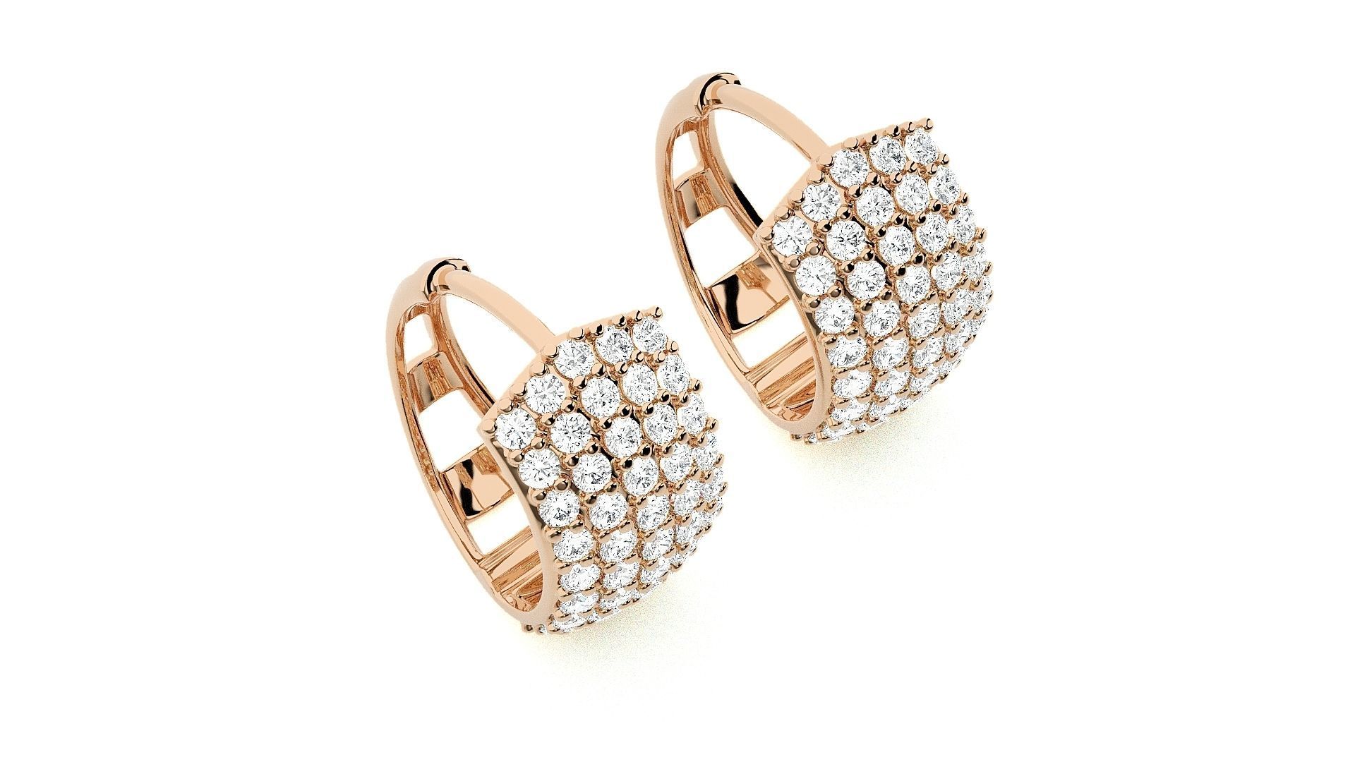 Diamond Head Light Wt Earrings 3dm stl renders details 3D print model_4