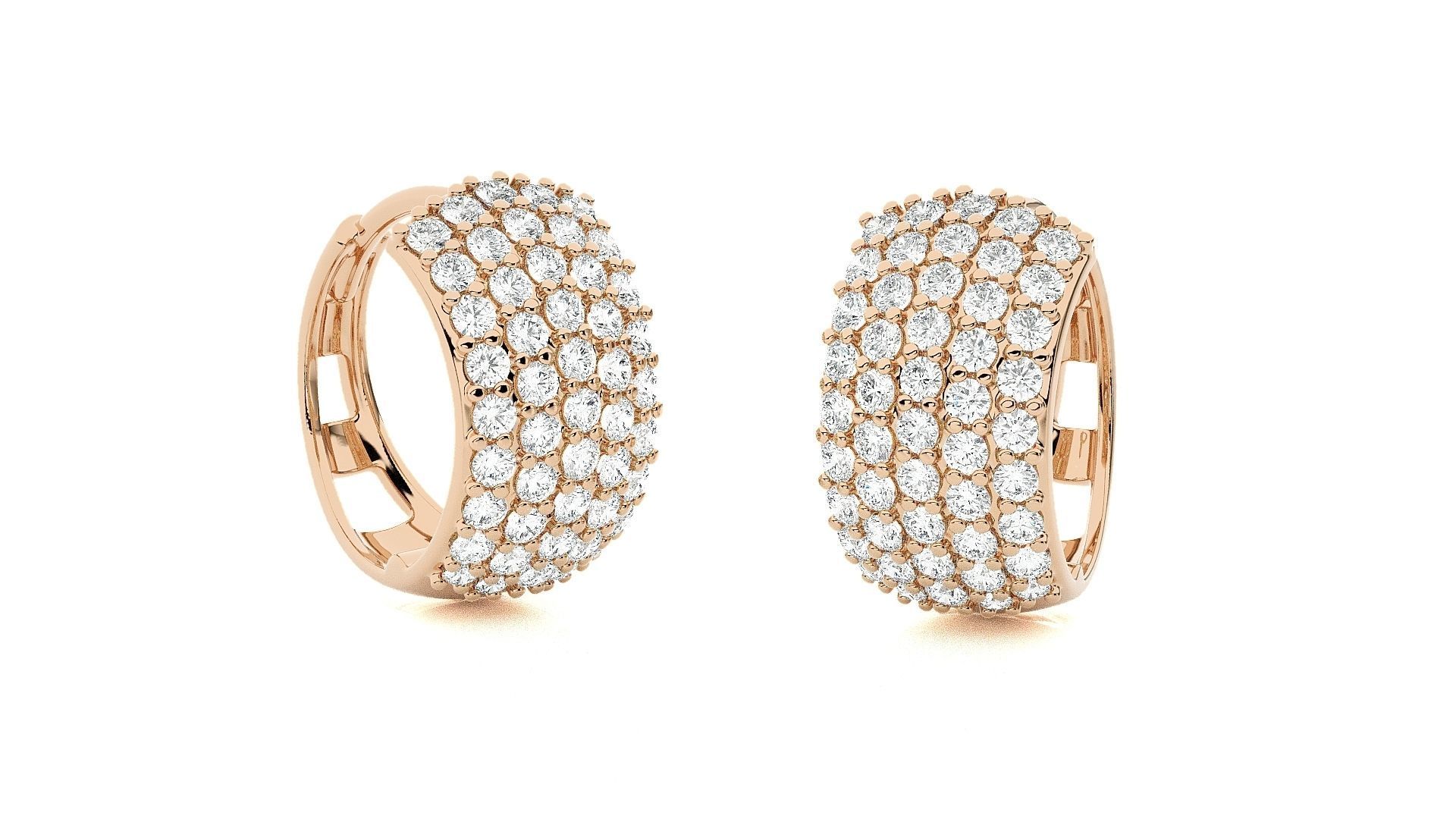 Diamond Head Light Wt Earrings 3dm stl renders details 3D print model_6