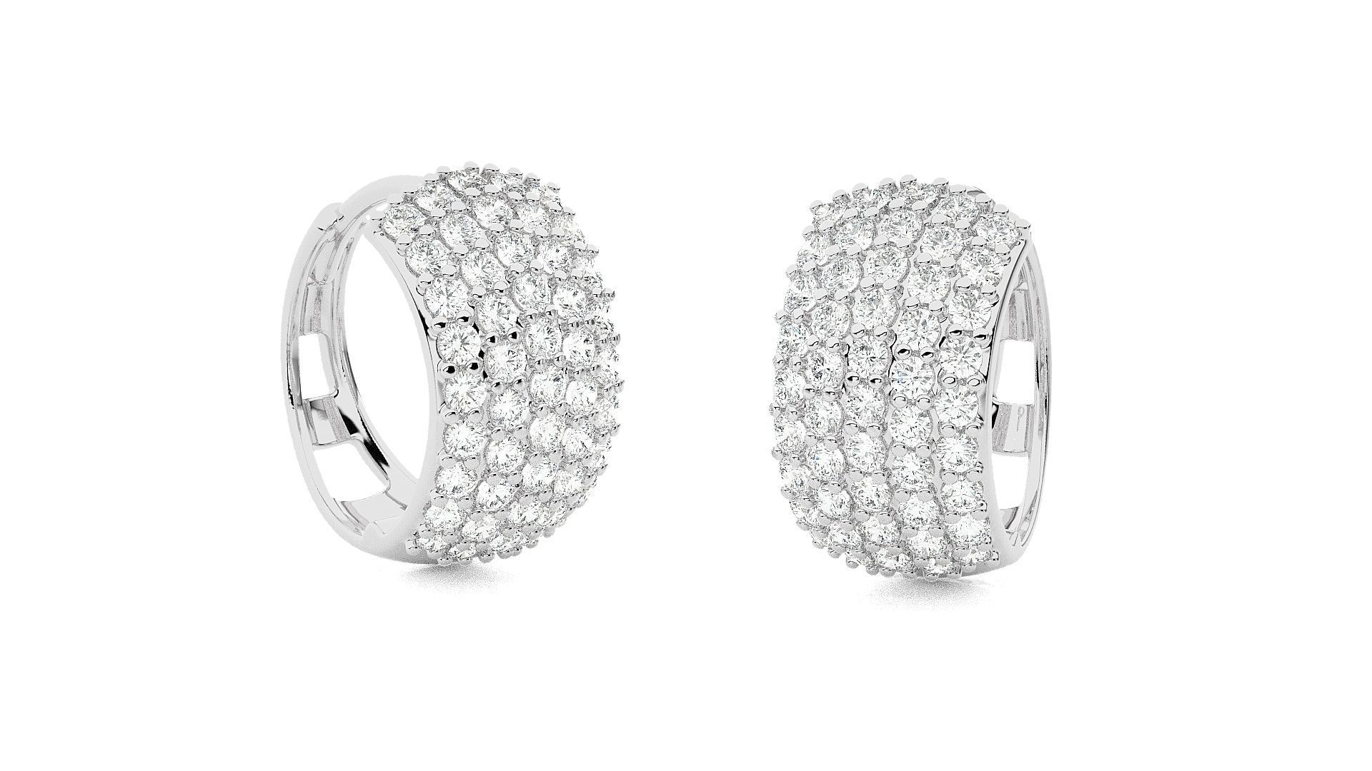 Diamond Head Light Wt Earrings 3dm stl renders details 3D print model_9