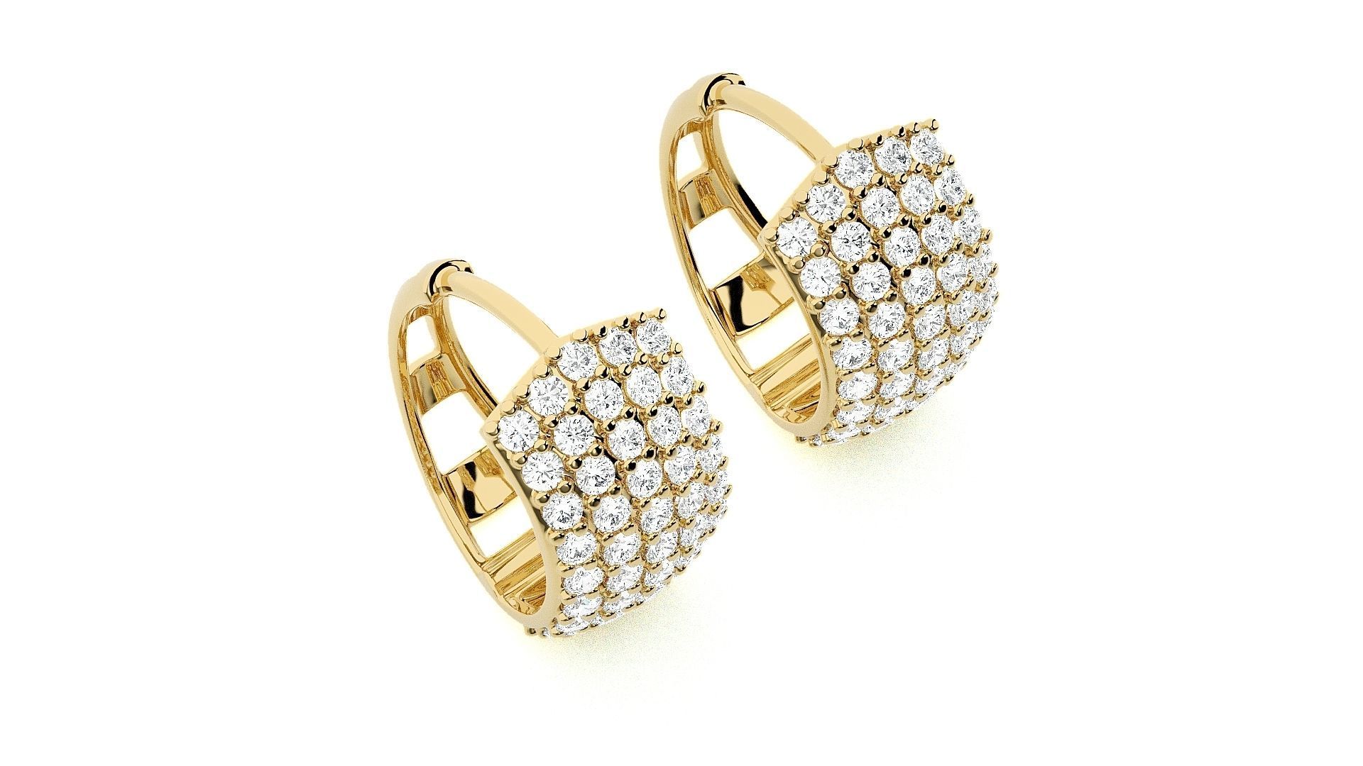 Diamond Head Light Wt Earrings 3dm stl renders details 3D print model_10