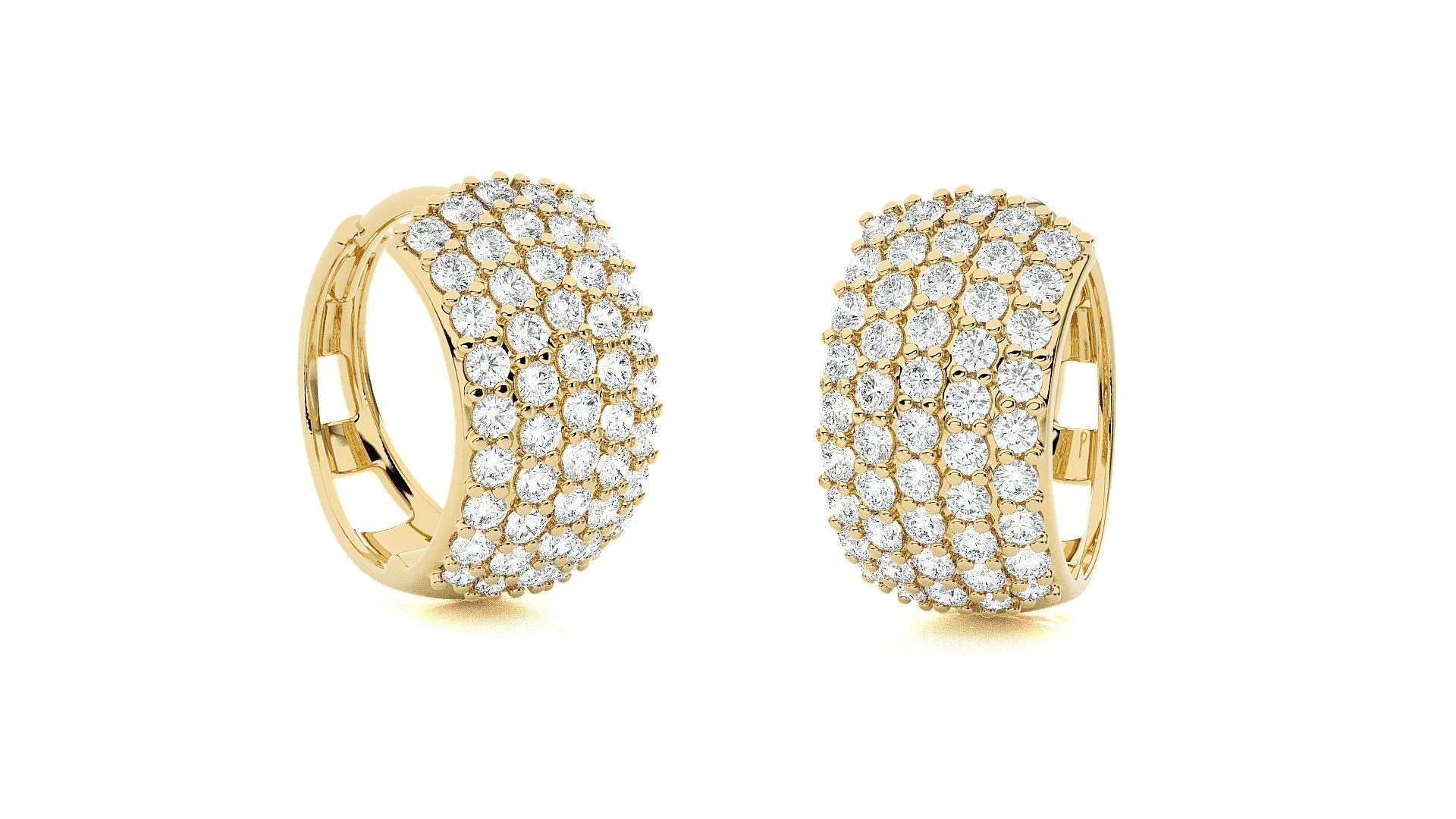 Diamond Head Light Wt Earrings 3dm stl renders details 3D print model_12