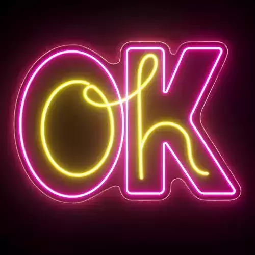 Oh Ok Neon Sign 3D model