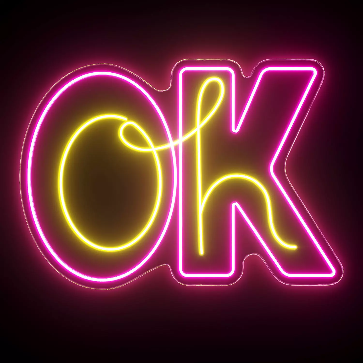 Oh Ok Neon Sign 3D model_0