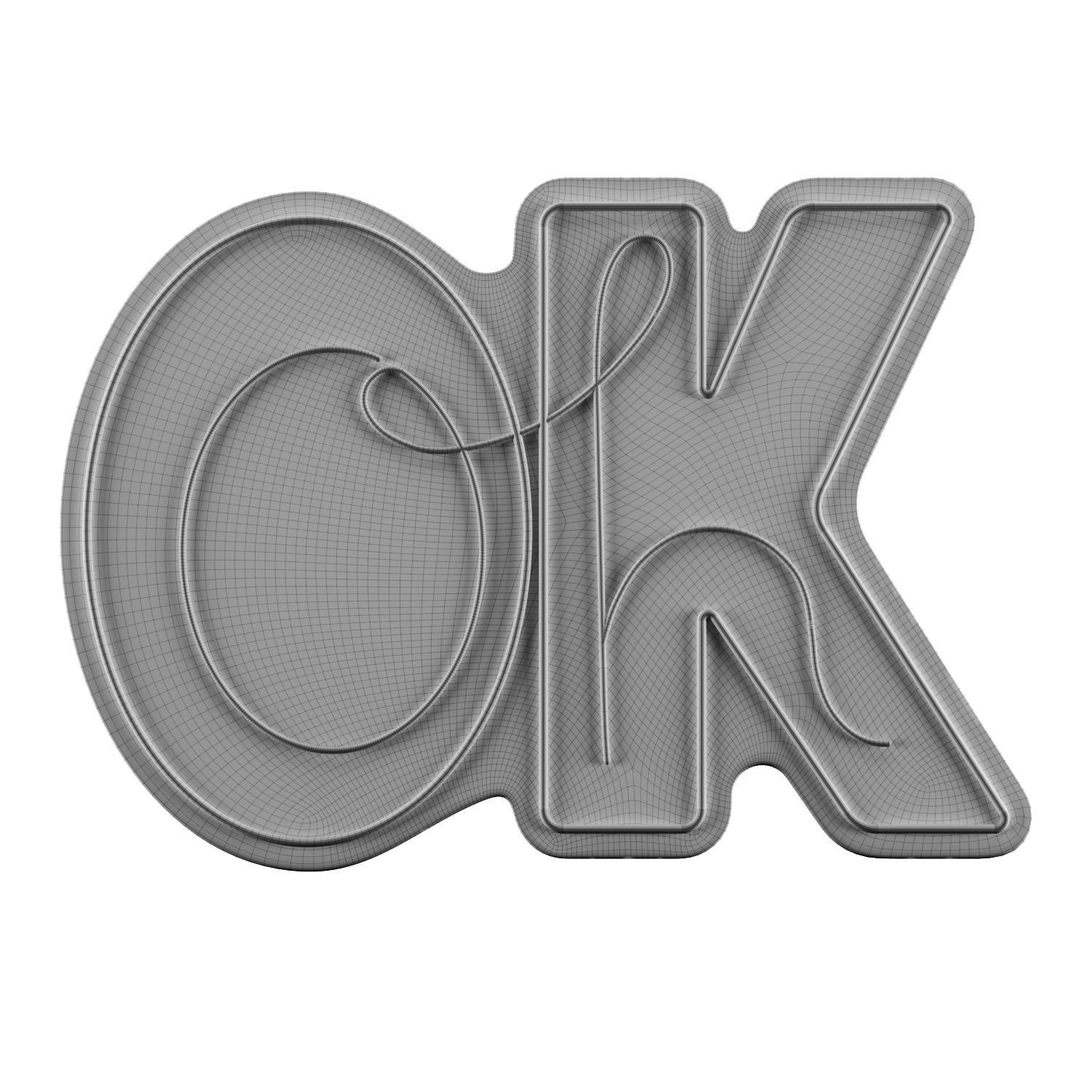 Oh Ok Neon Sign 3D model_2