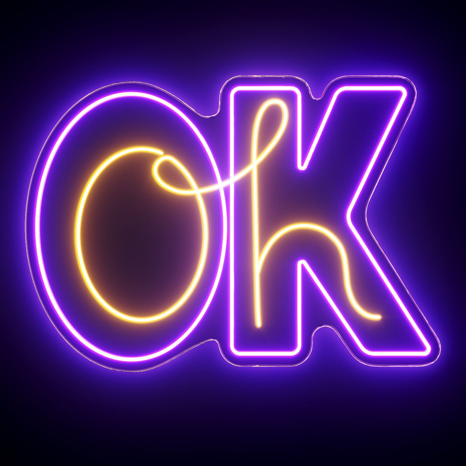 Oh Ok Neon Sign 3D model_1