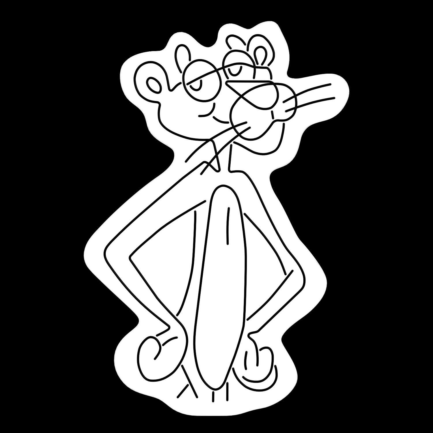 Pink Panther Neon Sign 3D model_2