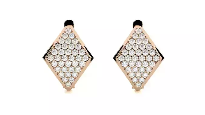 Diamond Head Light Wt Earrings 3dm stl renders details