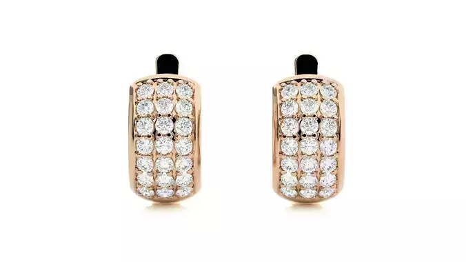 Diamond Head Light Wt Earrings 3dm stl renders details