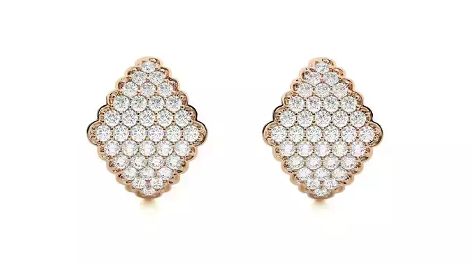 Diamond Head Light Wt Earrings 3dm stl renders details