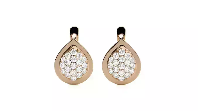 Diamond Head Light Wt Earrings 3dm stl renders details