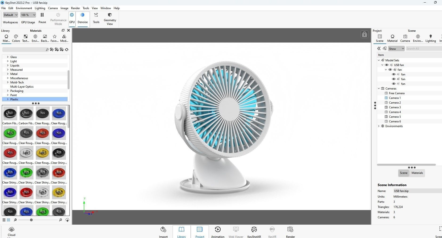 Portable Rechargeable Mini Fan 3D model_21