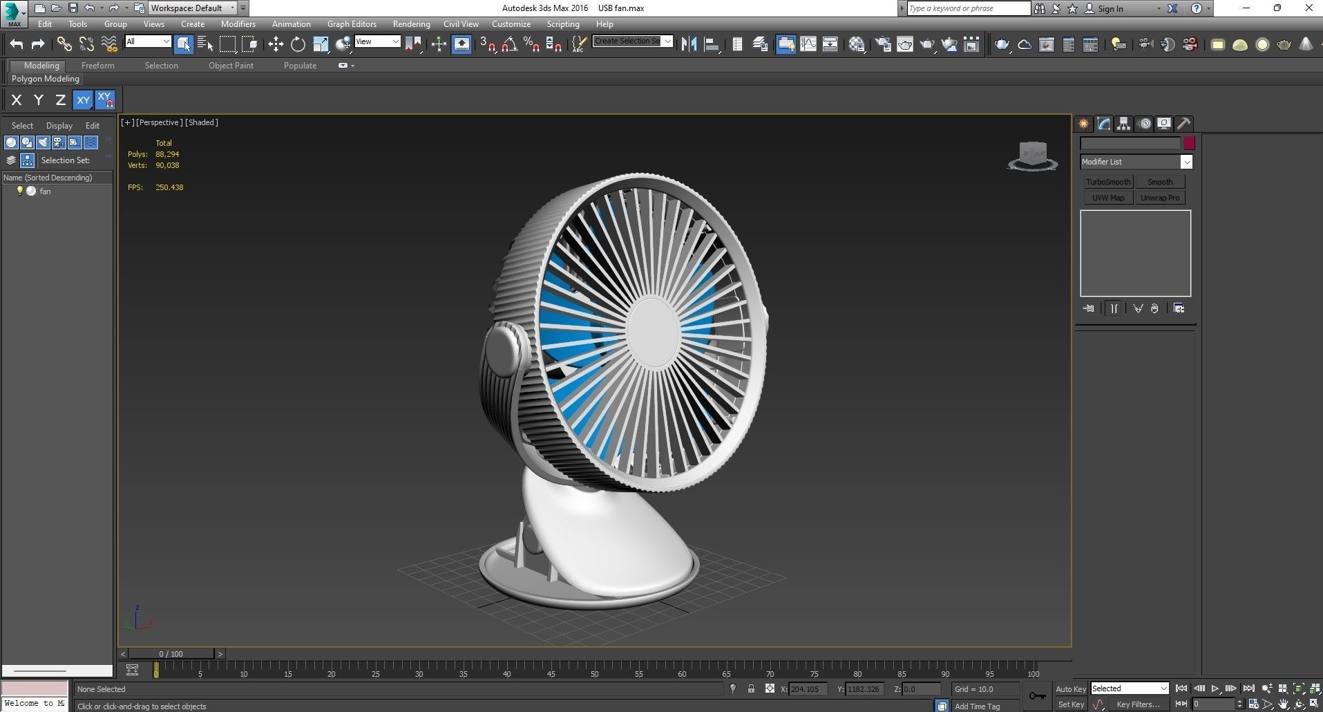 Portable Rechargeable Mini Fan 3D model_24