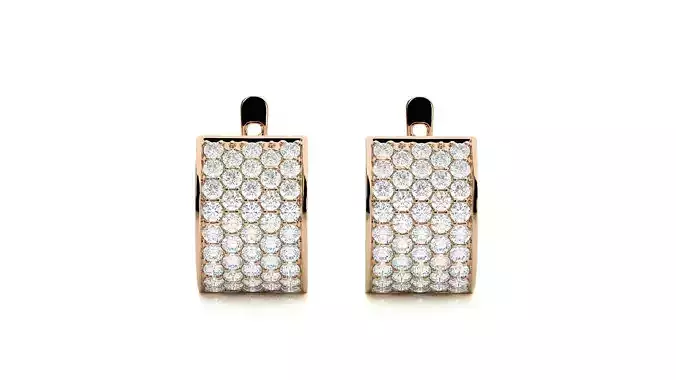 Diamond Head Light Wt Earrings 3dm stl renders details