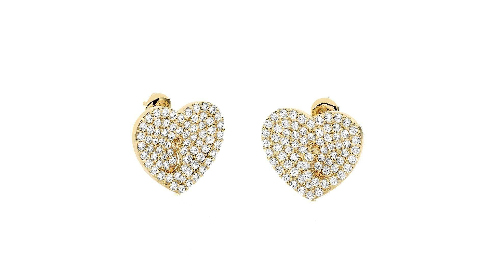 Heart Love Valentine Diamond Head Light Wt Earrings 3dm stl  3D print model_12