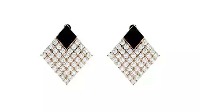 Diamond Head Light Wt Earrings 3dm stl renders details