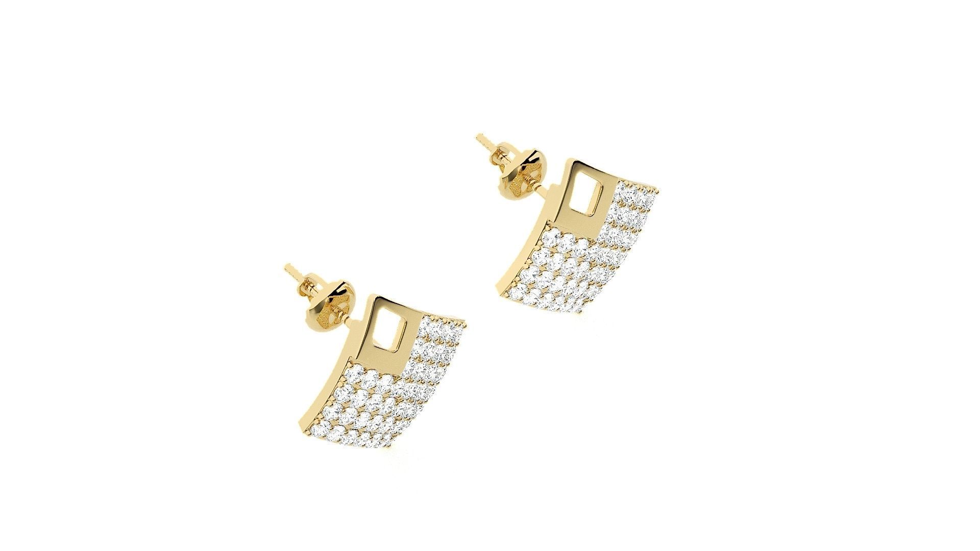 Diamond Head Light Wt Earrings 3dm stl renders details 3D print model_11