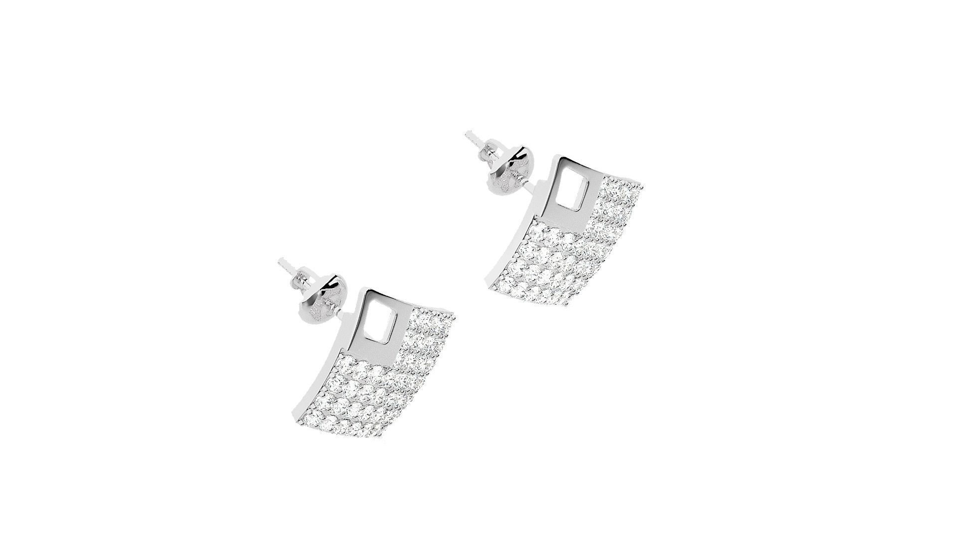 Diamond Head Light Wt Earrings 3dm stl renders details 3D print model_8