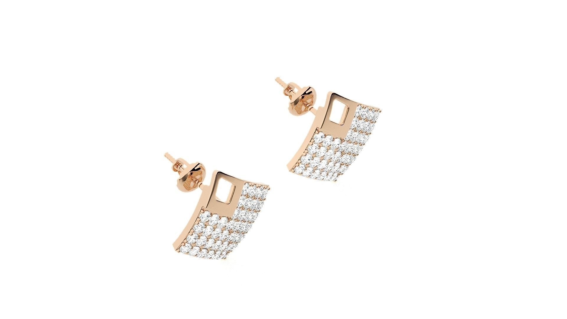 Diamond Head Light Wt Earrings 3dm stl renders details 3D print model_4