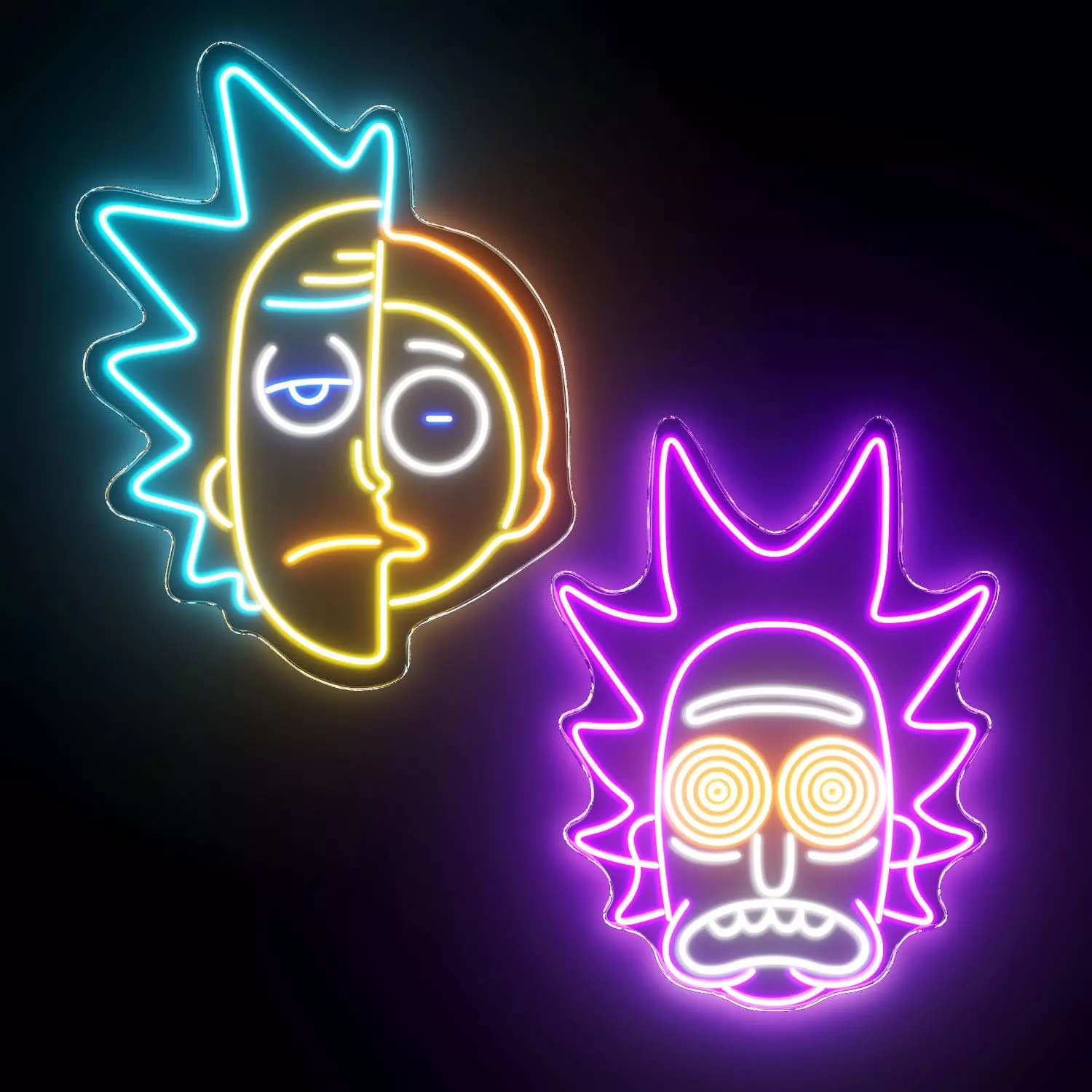 Rick and Morty Neon Sign 3D model_0