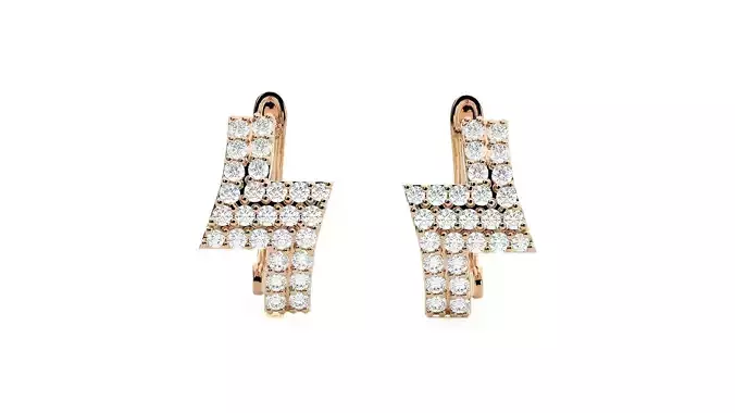 Electric Diamond Head Light Wt Earrings 3dm stl renders details