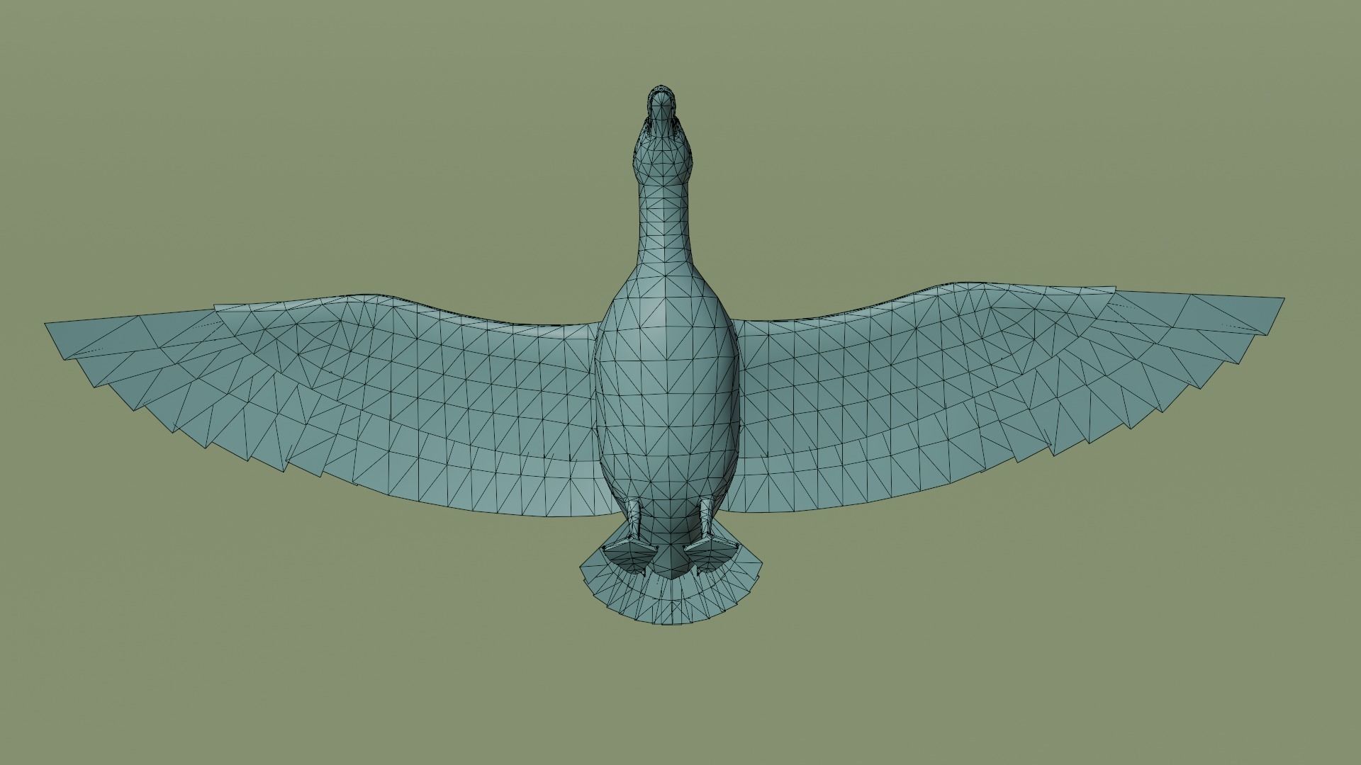 Duck Bird Low-poly 3D model_8