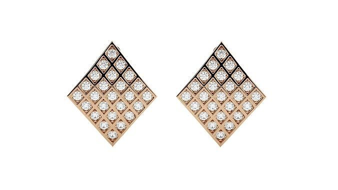 Diamond Head Light Wt Earrings 3dm stl renders details 3D print model