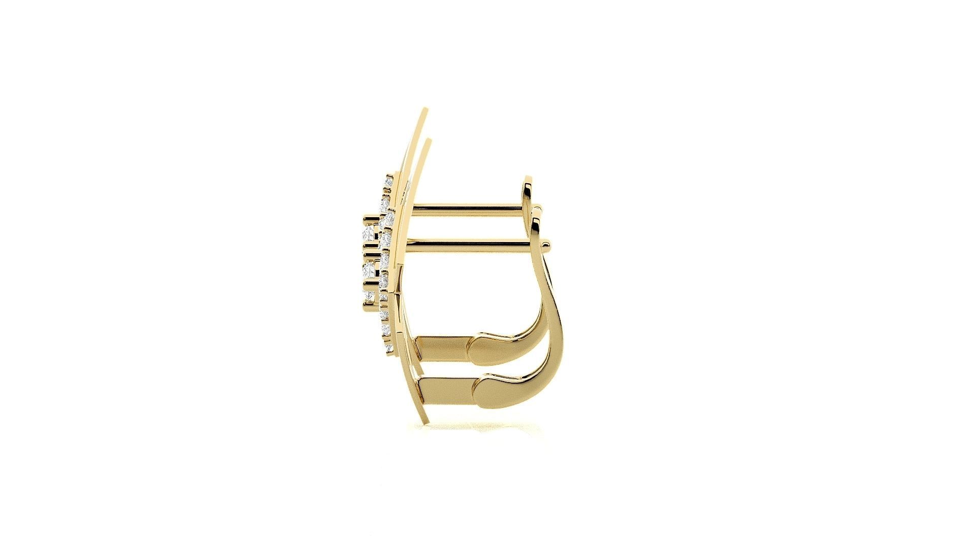 Geometric Diamond Head Light Wt Earrings 3dm stl renders details 3D print model_11