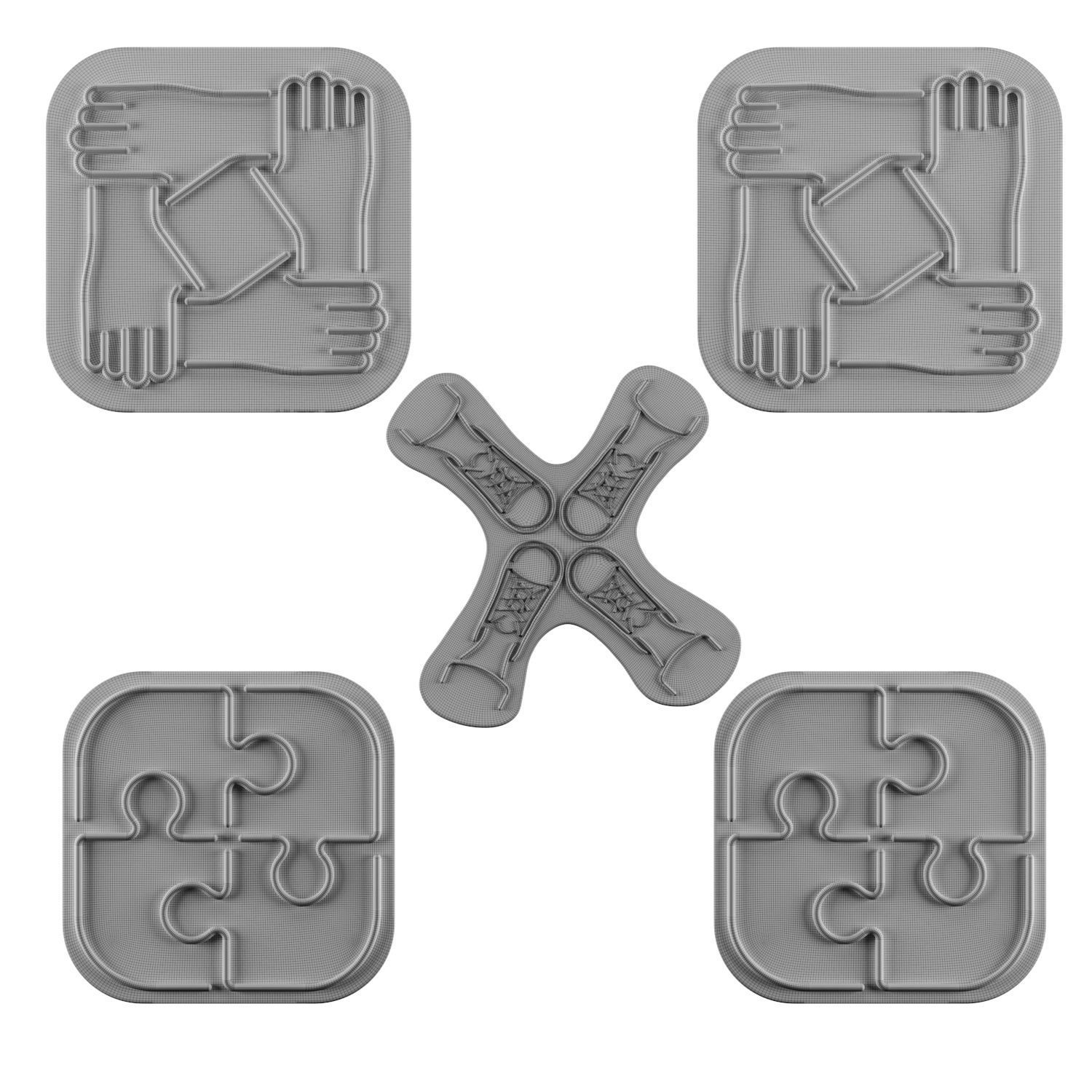 Teamwork Neon Signs 3D model_1