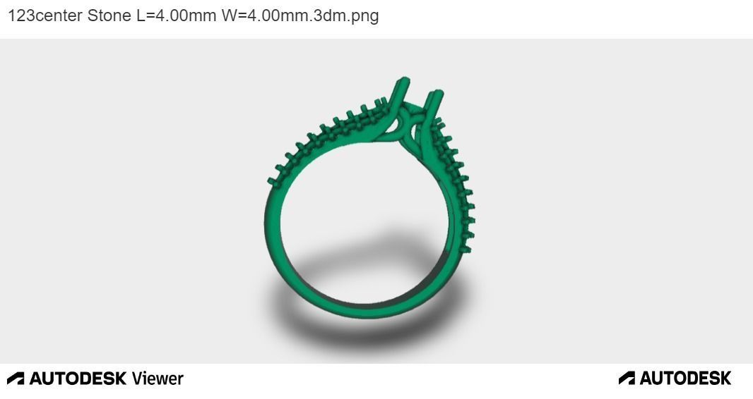 Woman Ring with Round Centre Stone 3D print model_2