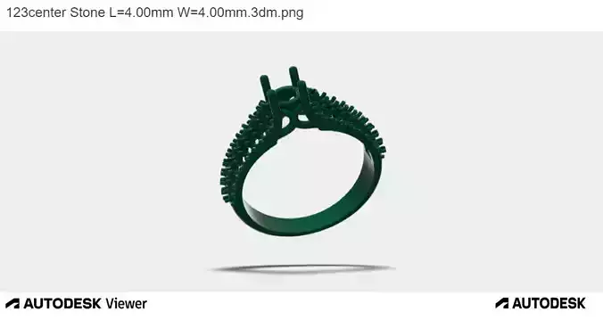 Woman Ring with Round Centre Stone 3D print model