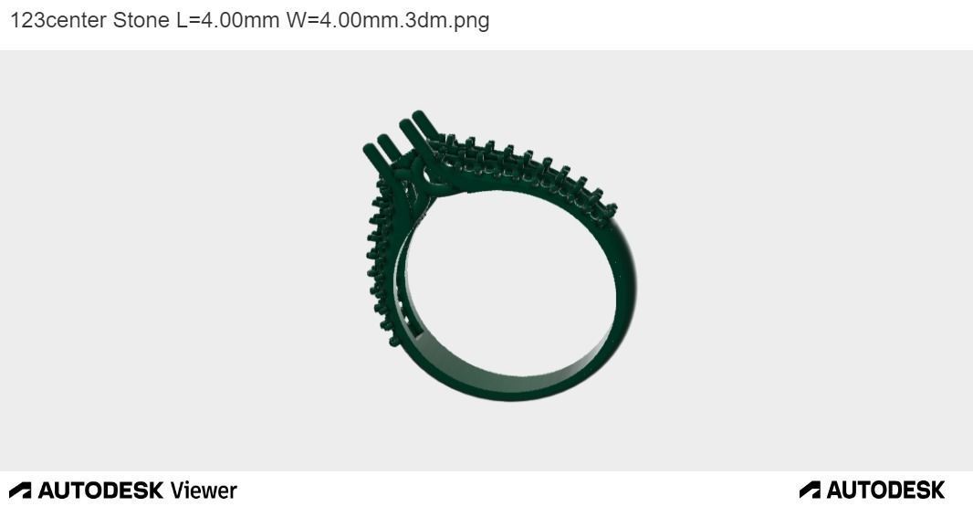 Woman Ring with Round Centre Stone 3D print model_5