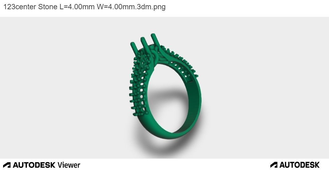 Woman Ring with Round Centre Stone 3D print model_3