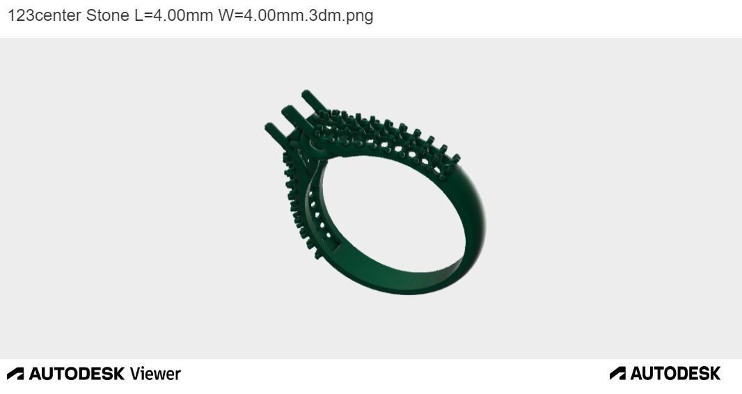 Woman Ring with Round Centre Stone 3D print model_1