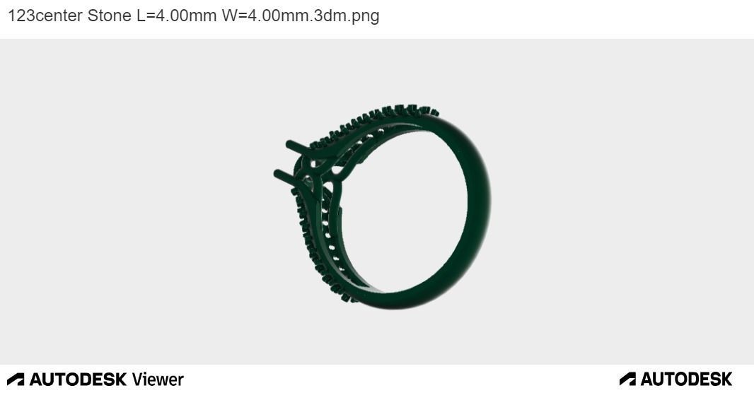 Woman Ring with Round Centre Stone 3D print model_6